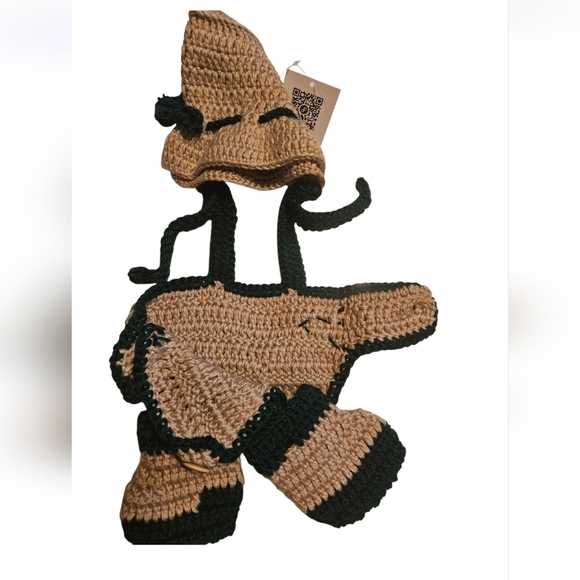 Hand Crafted Newborn 3-pc Set Crochet Photography props Hat diaper cover-up boot - Picture 11 of 17